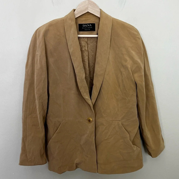 Dana Buchman • Tan Silk Blazer - Picture 1 of 7